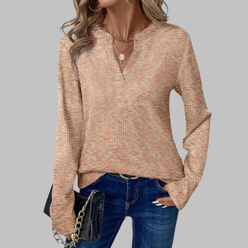Cozy V-Neck Long Sleeve Blouse
