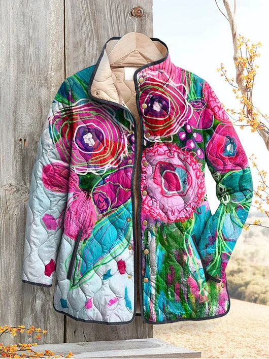 Floral Patterned Women's Elegant Jacket