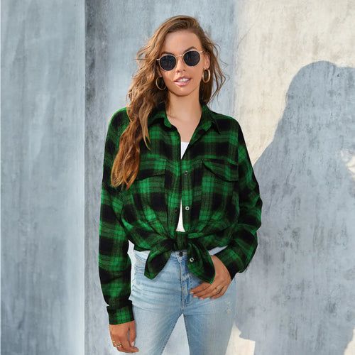 Women’s Vintage Plaid Blouse