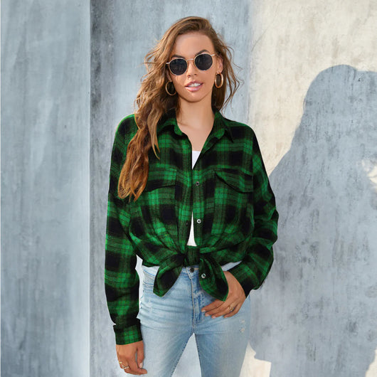 Women’s Vintage Plaid Blouse