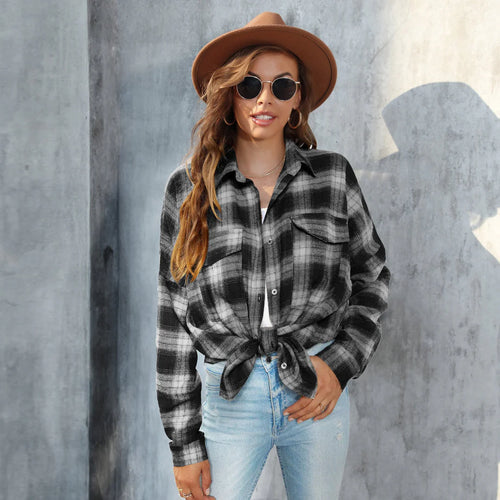Women’s Vintage Plaid Blouse