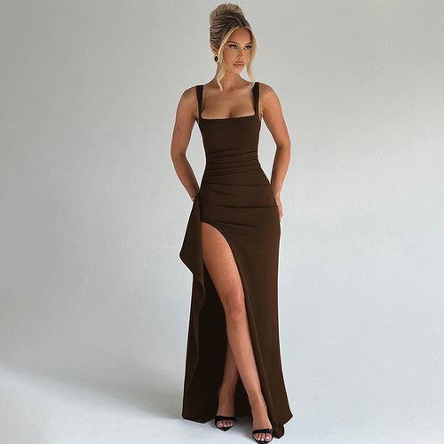 Elegant Maxi Dress with Open Back