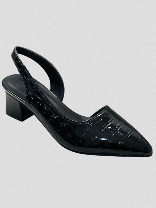 MAE CROC-EFFECT SLINGBACK HEELS