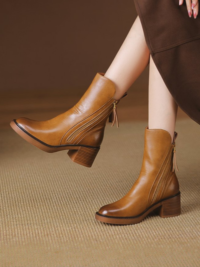 BARBARA BLOCK HEEL ANKLE BOOTS