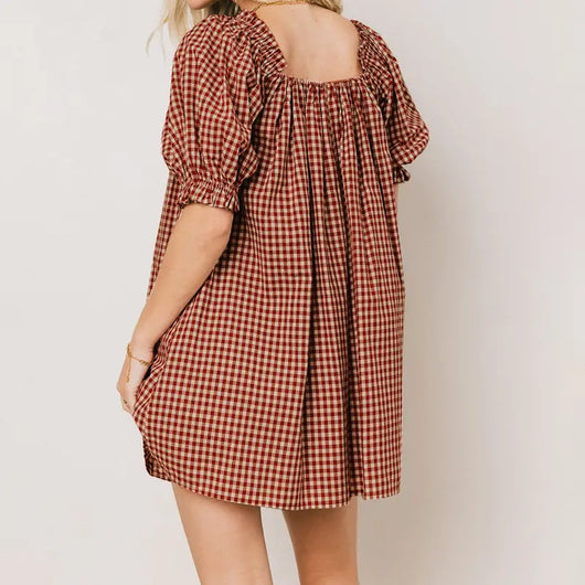 Trendy Mini Dress with Puff Sleeves