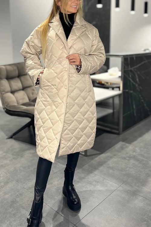 Luxe Quilted Mid Length Coat