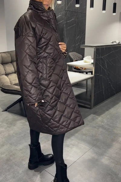 Luxe Quilted Mid Length Coat