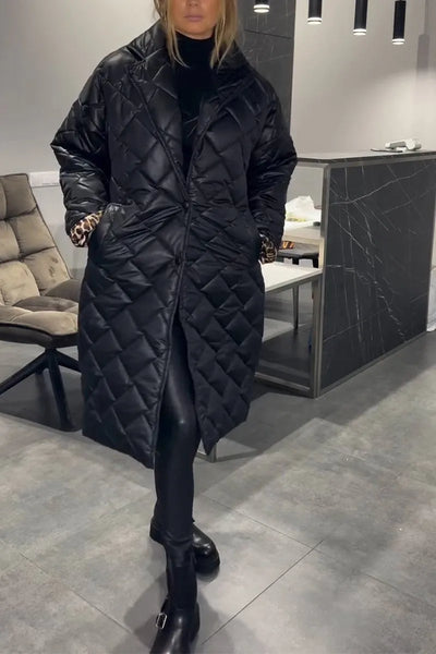 Luxe Quilted Mid Length Coat
