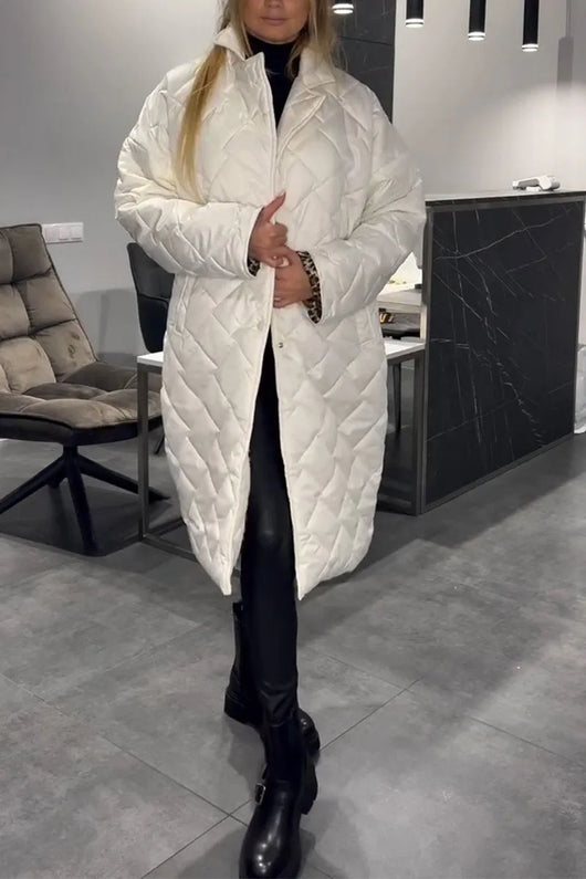 Luxe Quilted Mid Length Coat